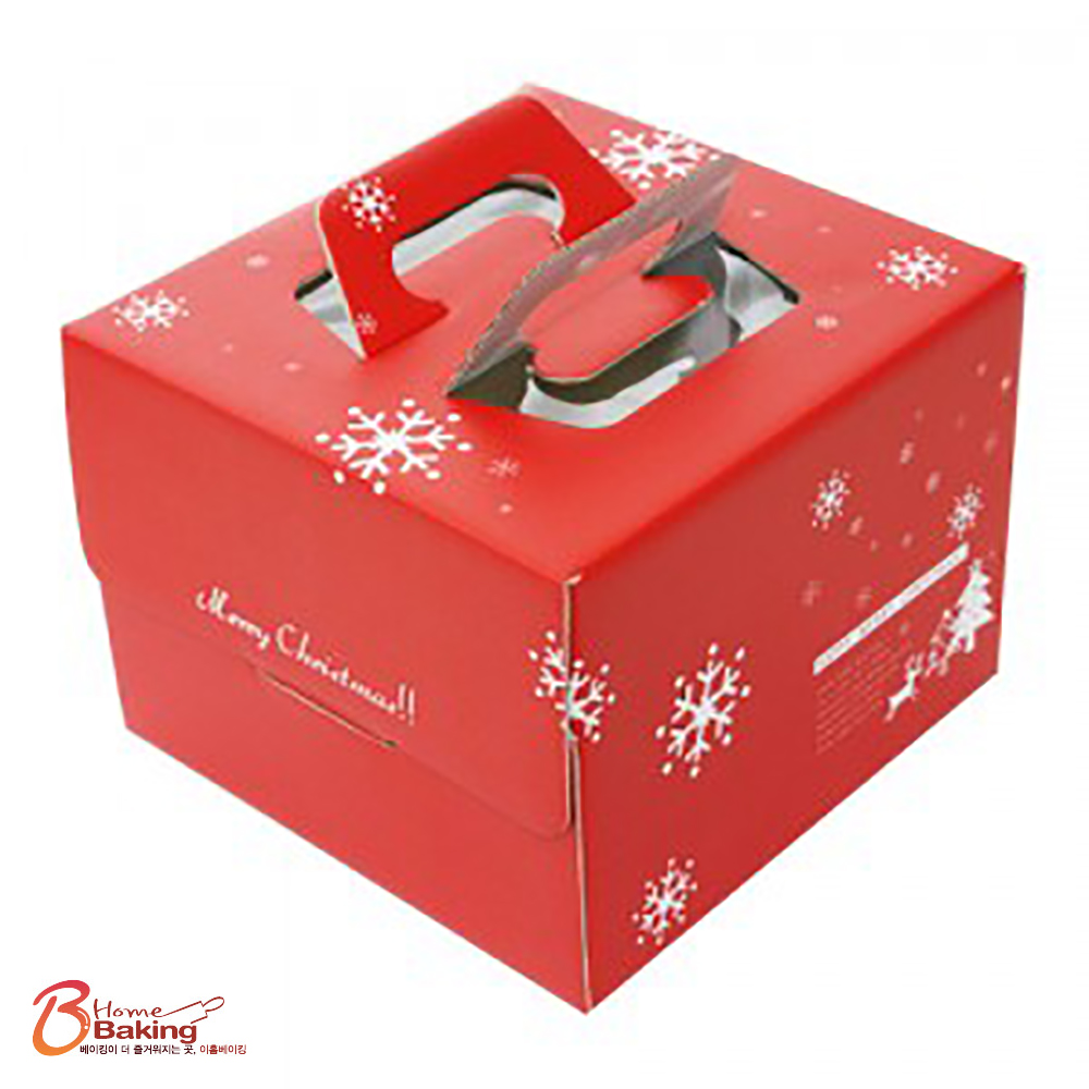 크리스마스케익상자 레드 미니,1호 파티 쉬폰 케이크만들기 선물 케익박스 DIY - 상품 이미지
