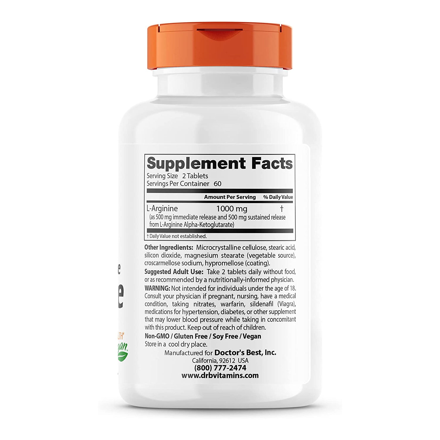 닥터스베스트 아르기닌 엘아르기닌 L아르기닌 500mg 120정 - 상세 이미지 2