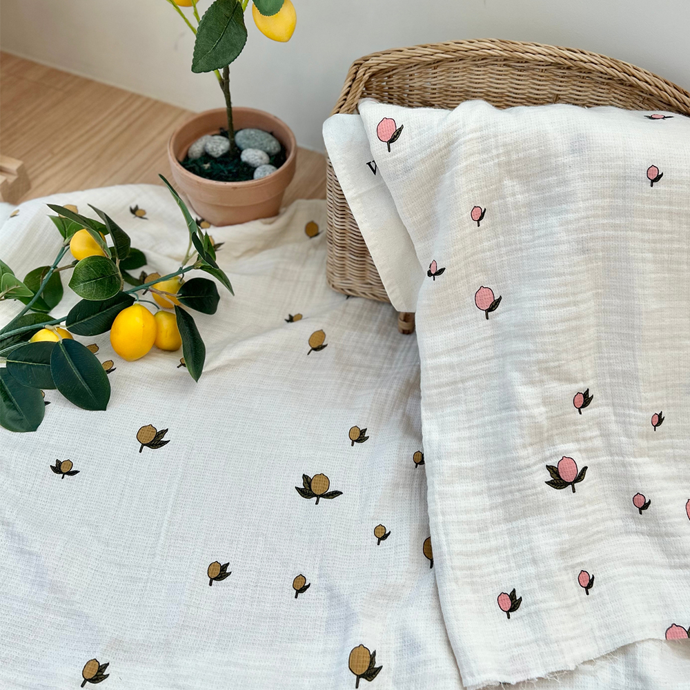 더블유패브릭 도토리 워싱처리 이중거즈 30수 면 천 원단 손수건 침구 천가게