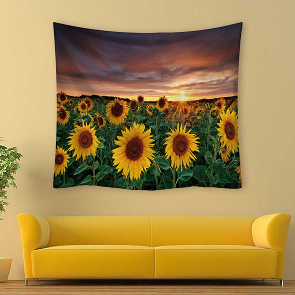 [노마진] 해바라기 패브릭 포스터 풍수지리 바다 그림 거실 인테리어 대형 150cm