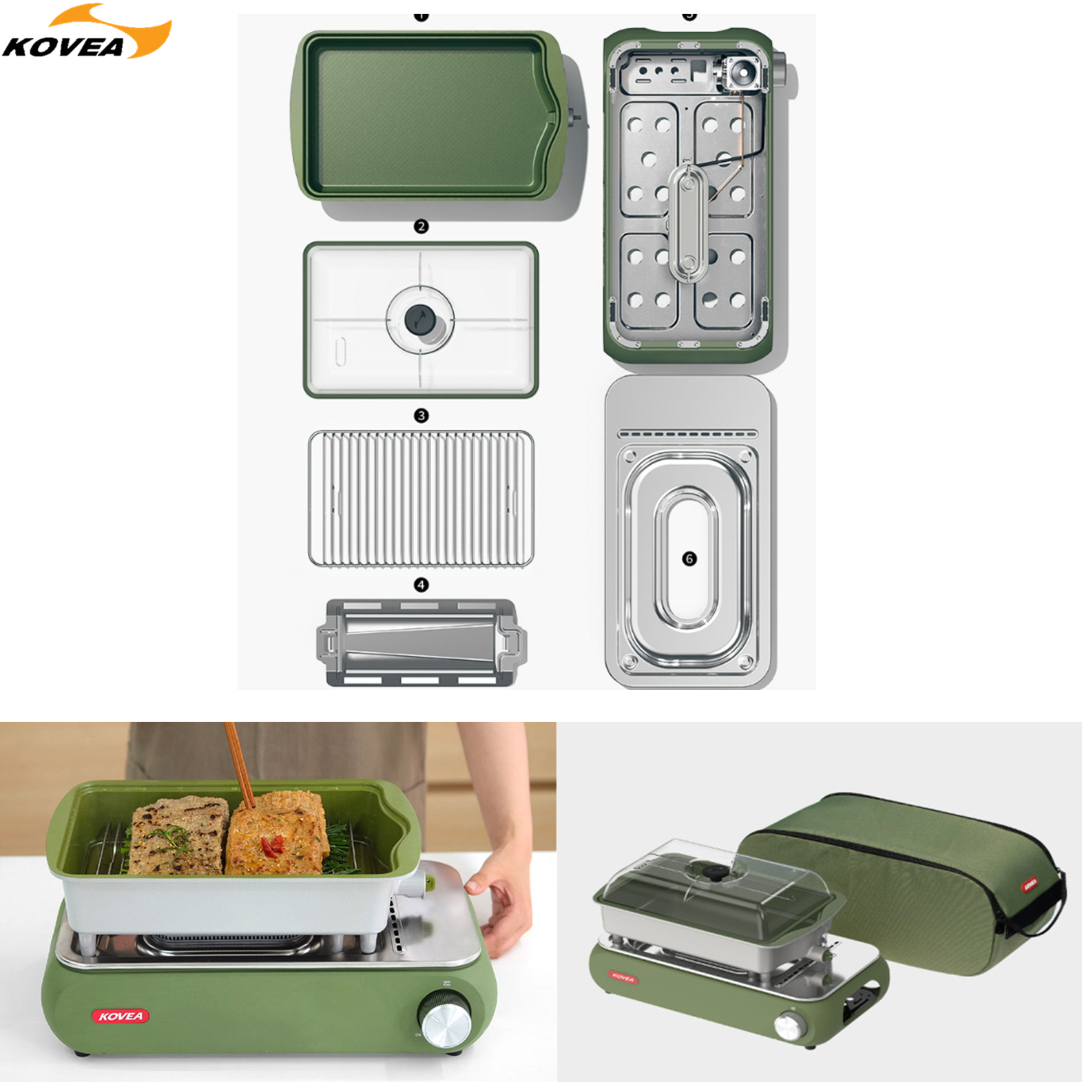 코베아 구이바다 세라믹 투명뚜껑 가스 버너 휴대용 캠핑 부르스타