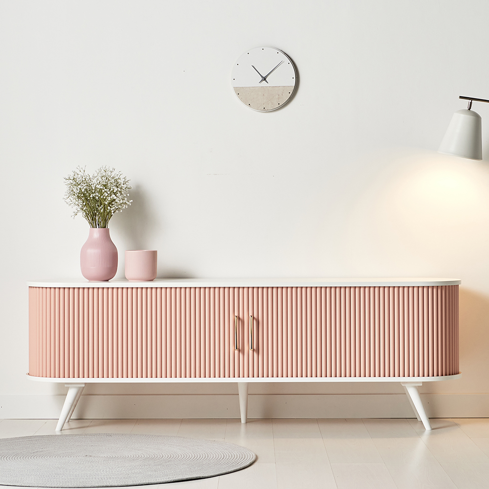 프림 템바보드 슬라이딩 거실장 TV 다이 선반 장식장 1800