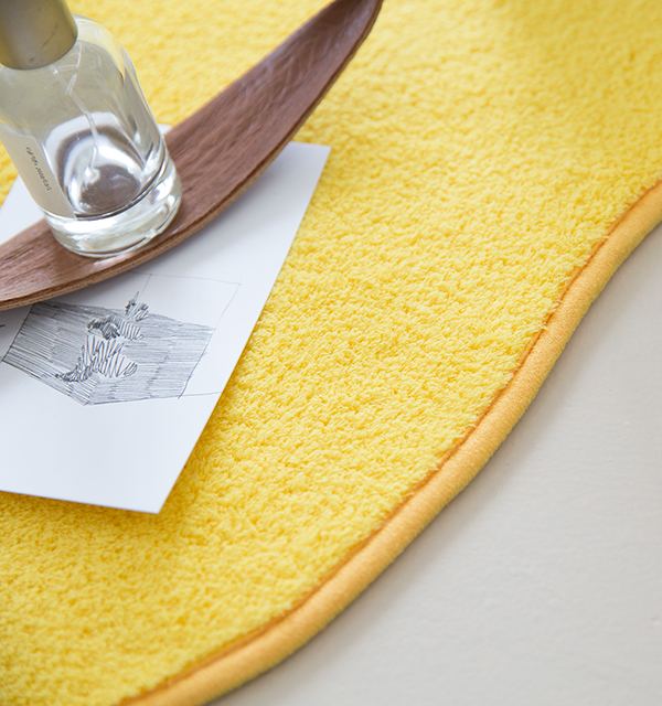 [스케치] 극세사 러그 카페트 구름형 포인트 사계절 먼지없는 단모 옐로우125x150