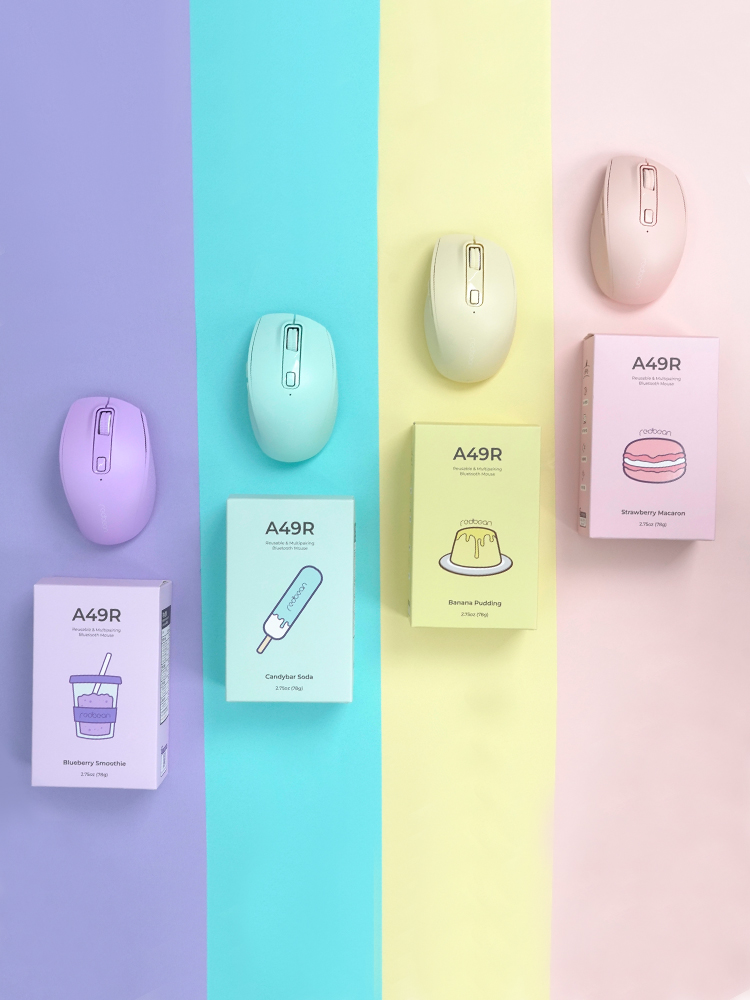 레드빈 리유저블 C타입 충전 마우스 블루투스 무소음 무선마우스 A49R 멀티페어링