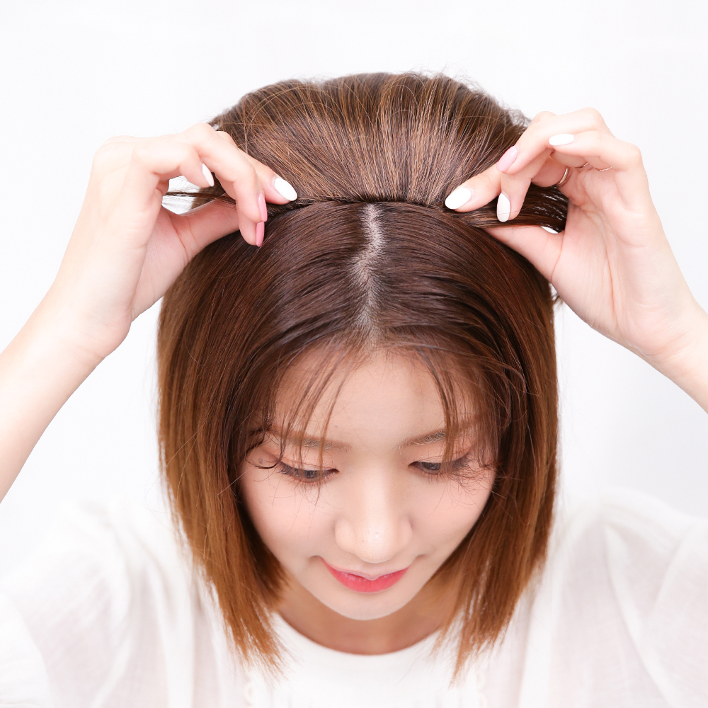 정수리 뒷머리 볼륨 헤어뽕 부분 가발 똑딱이 헤어피스 단발머리용