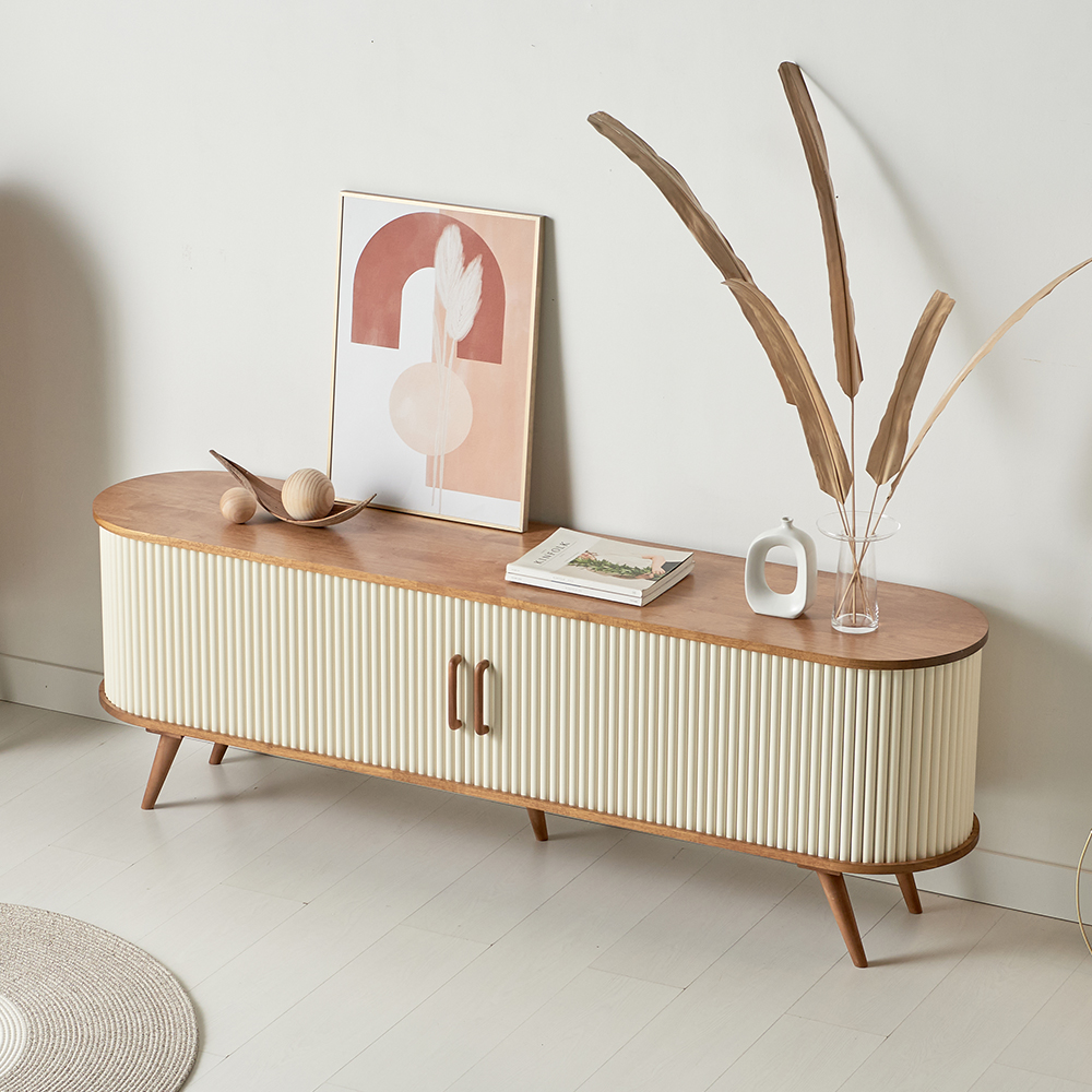 프림 템바보드 슬라이딩 거실장 TV 다이 선반 장식장 1800