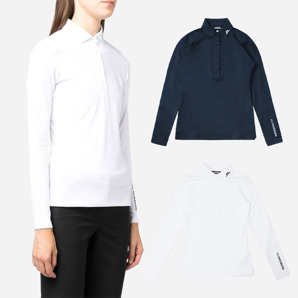 여성 투어 테크 긴팔 폴로 티셔츠