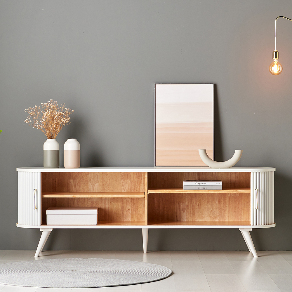 프림 템바보드 슬라이딩 거실장 TV 다이 선반 장식장 1800