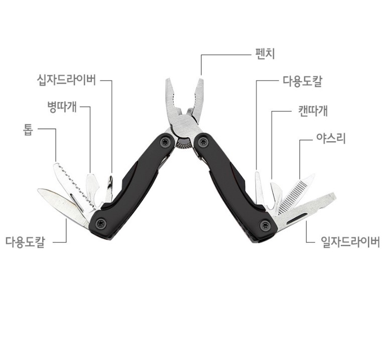 멀티툴 맥가이버칼 호신용 만능툴 9종 병따개 펜치 톱 야슬이 - 상세 이미지 5