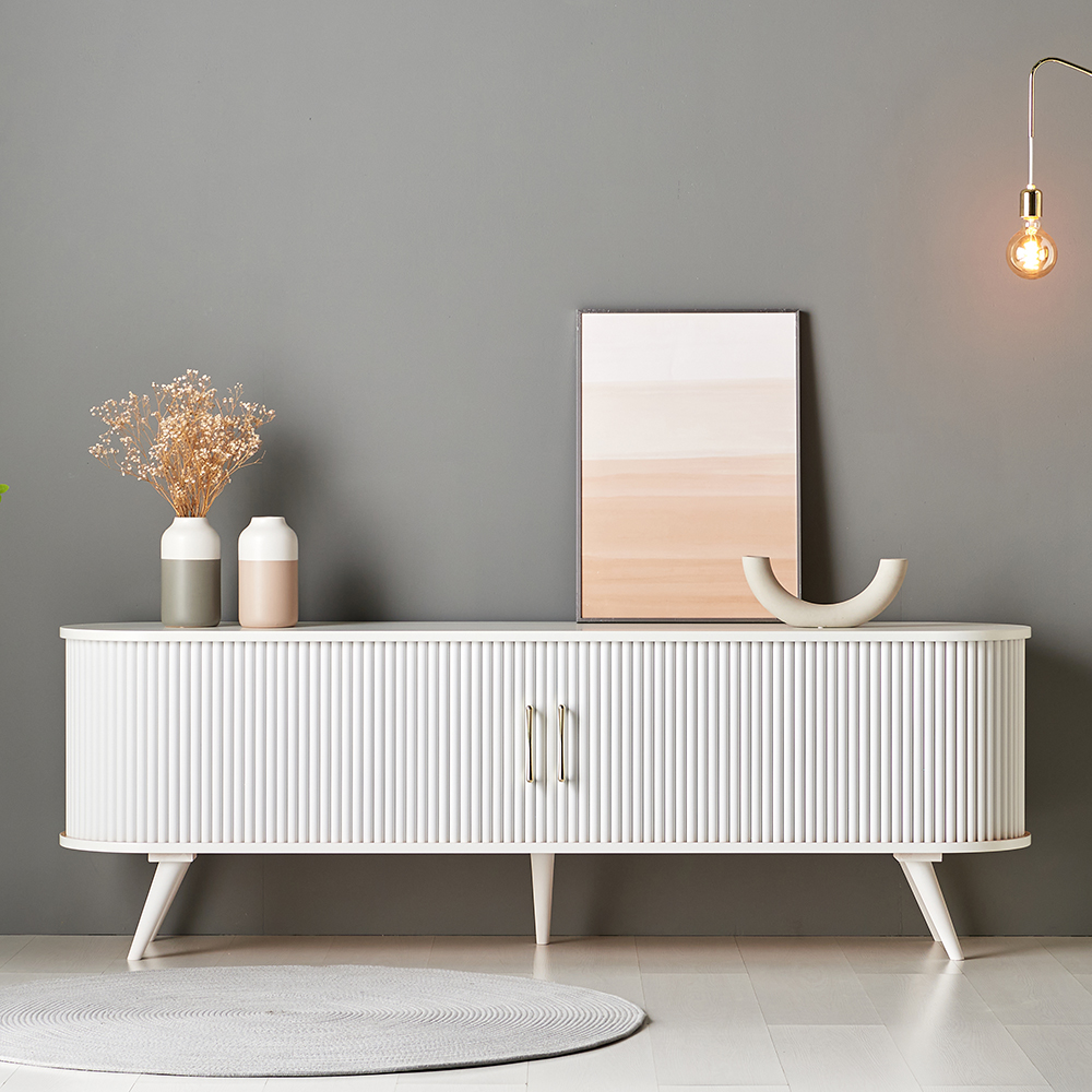 프림 템바보드 슬라이딩 거실장 TV 다이 선반 장식장 1800