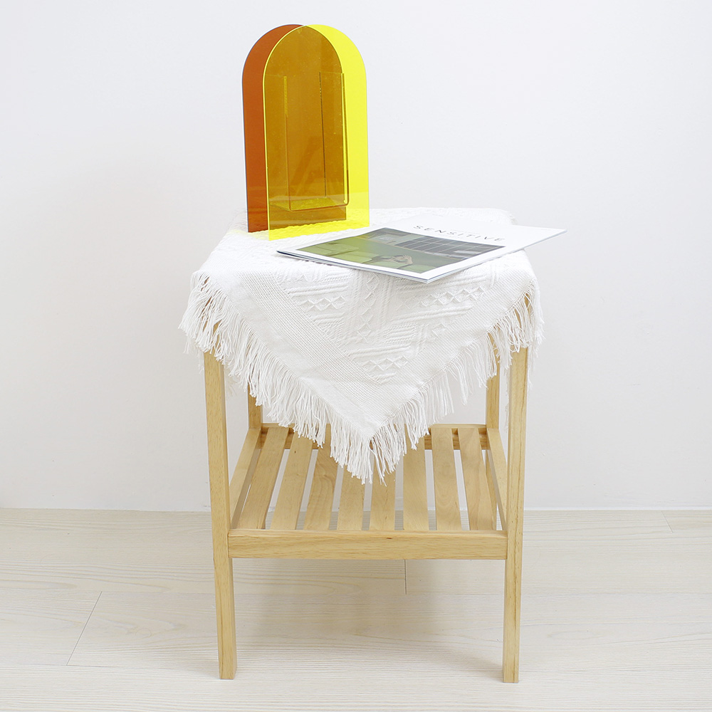 태슬 감성 테이블보 식탁보 원형 협탁보 헤링본 카페 냉장고 덮개 90x90