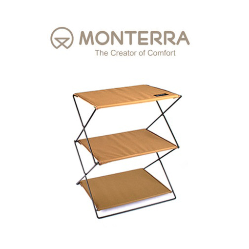 [몬테라] 와이어 쉘브 3단 간이선반 캠핑쉘프 탄