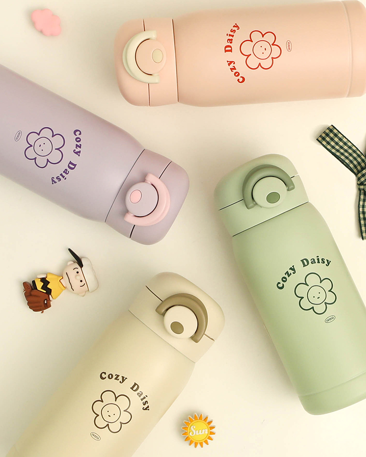 코지 데이지 미니 원터치 스텐 리유저블 텀블러 보온보냉병 330ml