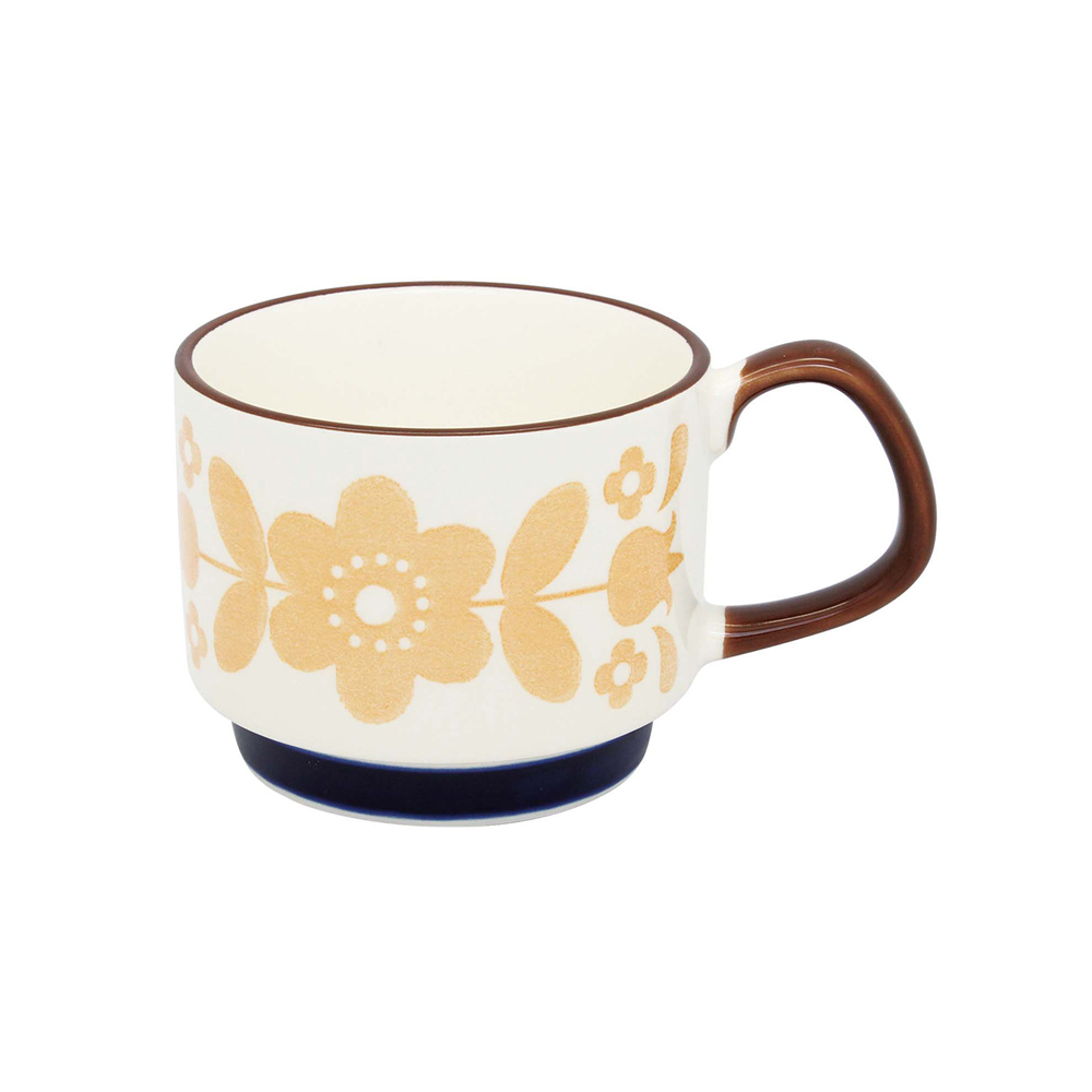 이자와 피카 Fika 도자기 레트로 머그컵 350ml 오렌지 - 메인 이미지