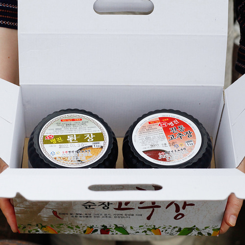 순창 전통장류선물세트 고추장+된장 국산재료 1kg 명진 - 메인 이미지