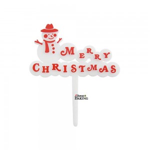 눈사람팻말꽂이-소 장식 데코픽 크리스마스 성탄절 머핀 케이크토퍼 꾸미기 컵케이크