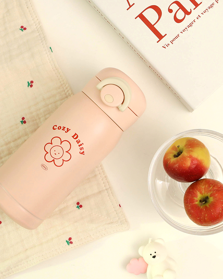 코지 데이지 미니 원터치 스텐 리유저블 텀블러 보온보냉병 330ml - 상세 이미지 4