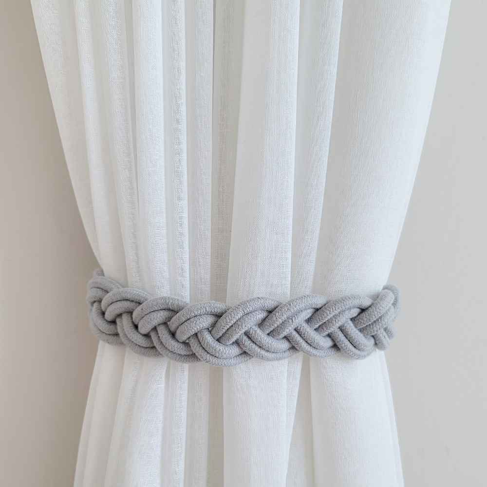 프리바토우 로럴 월계관 꼬임 커튼 마그네틱 자석 모던 타이백 끈 집게 걸이 장식