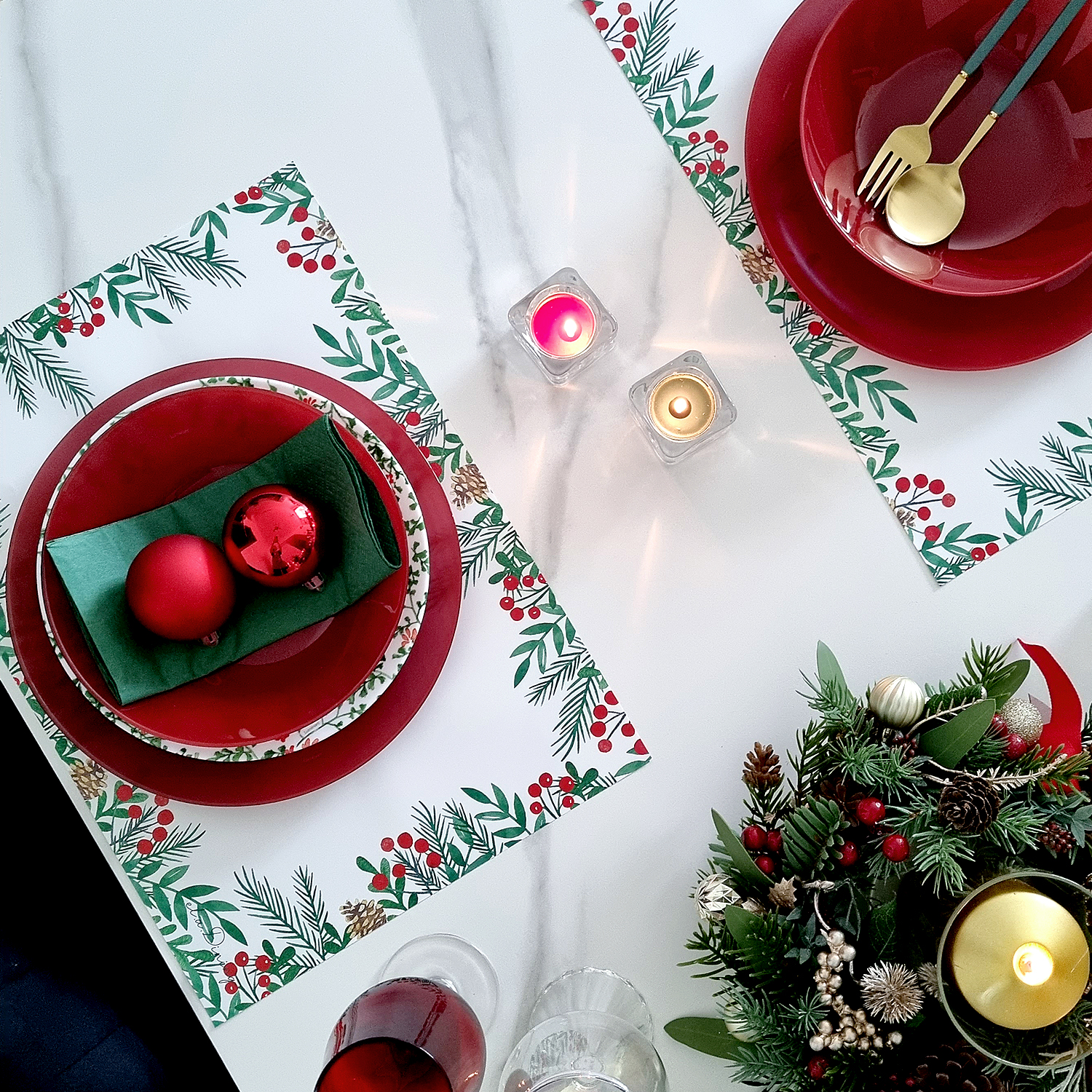 레드베리 일회용 종이 식탁매트 10장세트+10장세트 엘라다이닝