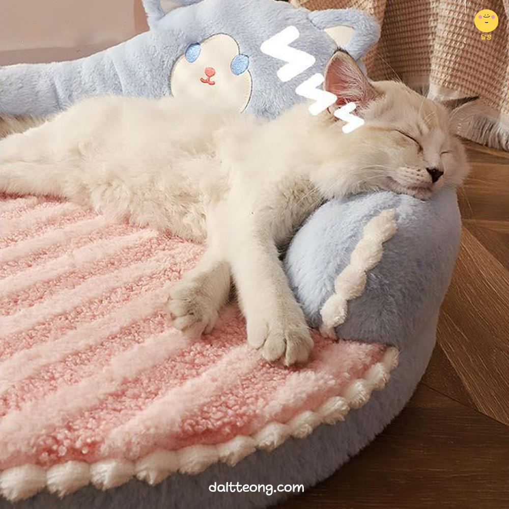 달떵 귀여운 강아지 고양이 겨울 허그 방석 쿠션 뽀글이 브라운 곰돌이 침대 하우스 이미지 6