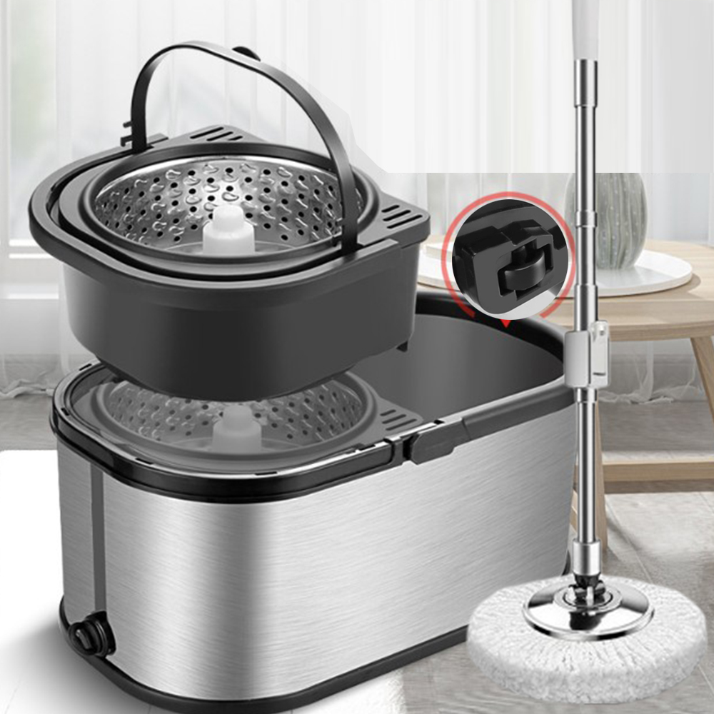 스테인리스 통돌이 회전 물걸레밀대 회전 바닥 청소 밀대 걸레