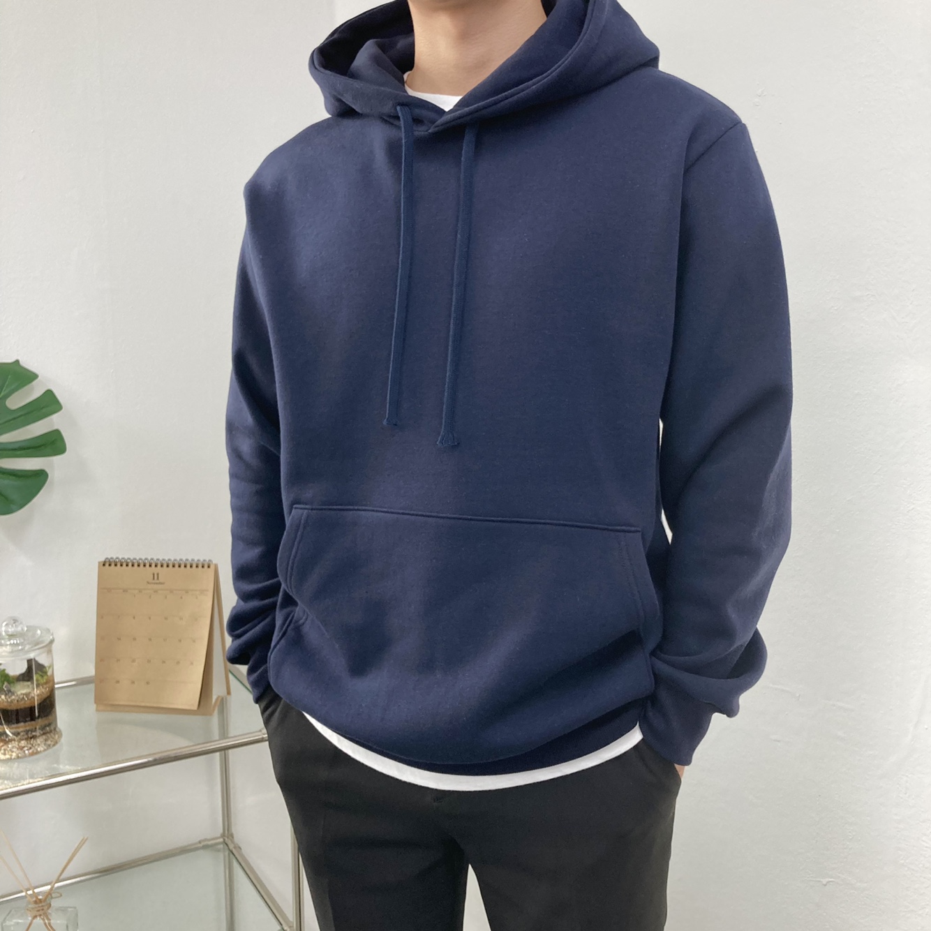 남자 무지 후드티 맨투맨 오버핏 기모 면 레인보우 빅사이즈 단체유니폼 이미지 3