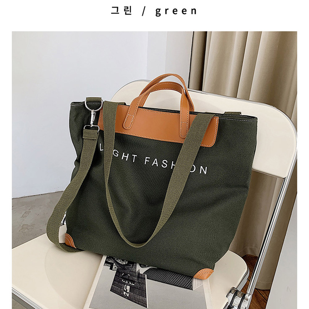 대학생 여대생 캠퍼스가방 직장인 여성 출근 캔버스 빅 크로스 숄더백 가벼운 큰 가방 - 상세 이미지 4