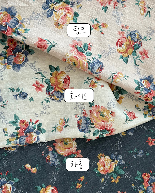 더블유패브릭 장미의정원 8수 대폭 린넨천 원단 앞치마 침구류 매트 커튼 가방 소품 천가게 - 상세 이미지 2