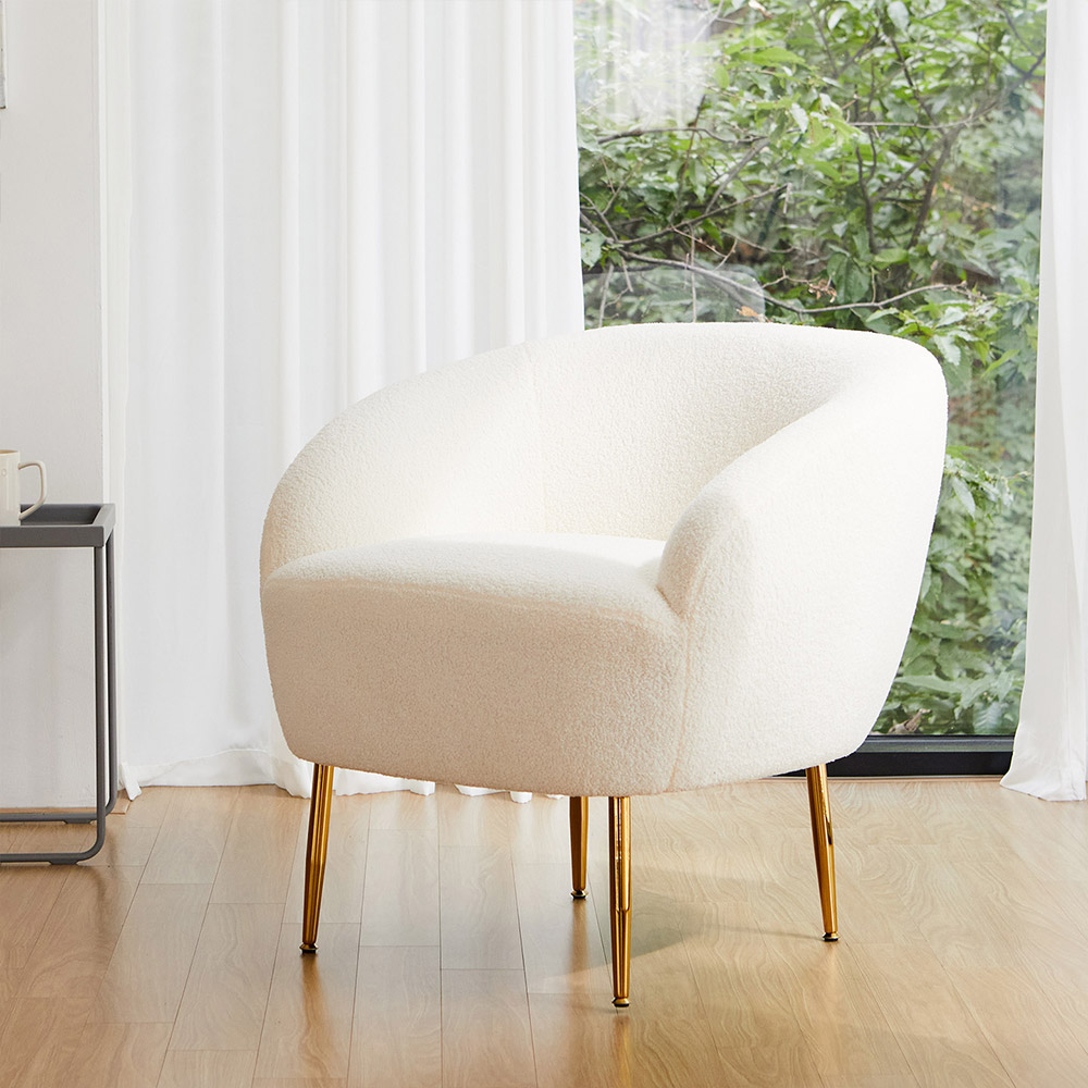 홈 인테리어 몽블 양털 패브릭 부클레 클라우드 1인 소파 의자