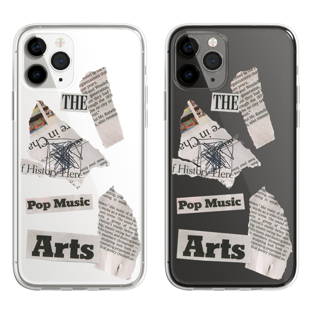 뉴스 페이퍼 콜라주 투명 젤리 케이스