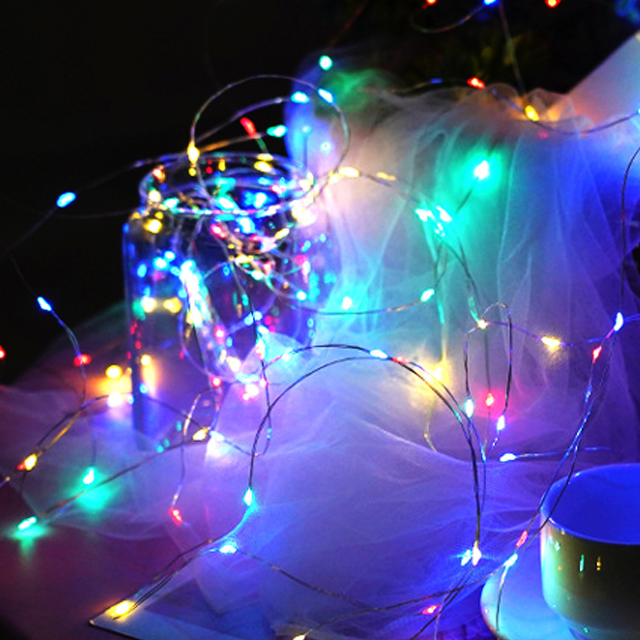 LED 와이어 전구 코르크 조명 유리 와인병 파티 캠핑 줄전구 건전지 단색 1+1