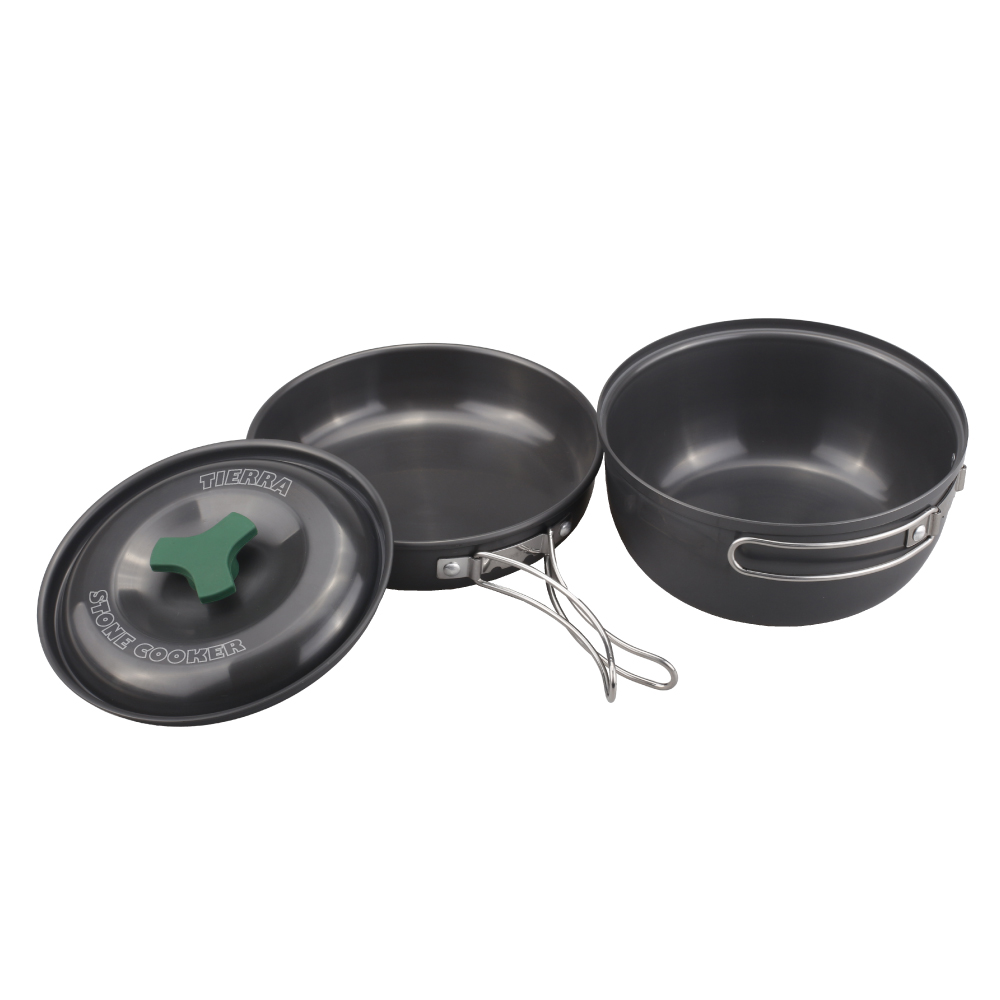 티에라 스톤 쿠커 세트 주머니 포함 백패킹 코펠 냄비 식기 캠핑용
