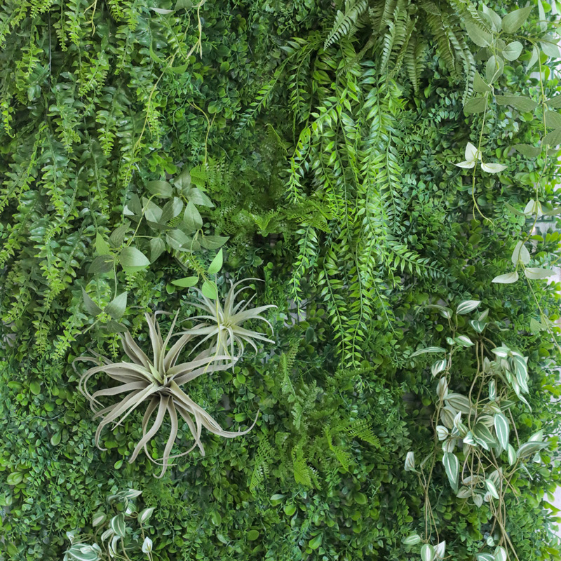 그린월 인테리어 조화 플랜트월 수직정원 인조 식물벽 벽면녹화 잔디벽 40x60cm 1개 이미지 2