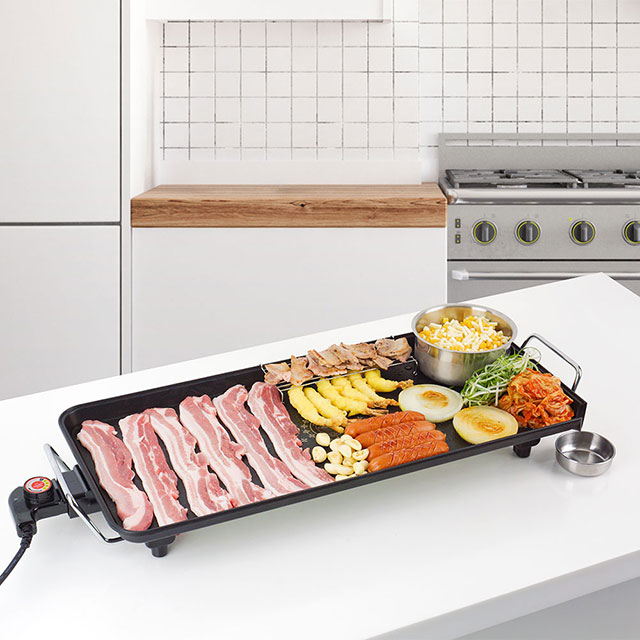 오쿠 전기그릴 삼겹살 불판 와이드 가정용 와이드 그릴 대형 전기후라이팬 국산 OCP-GW680