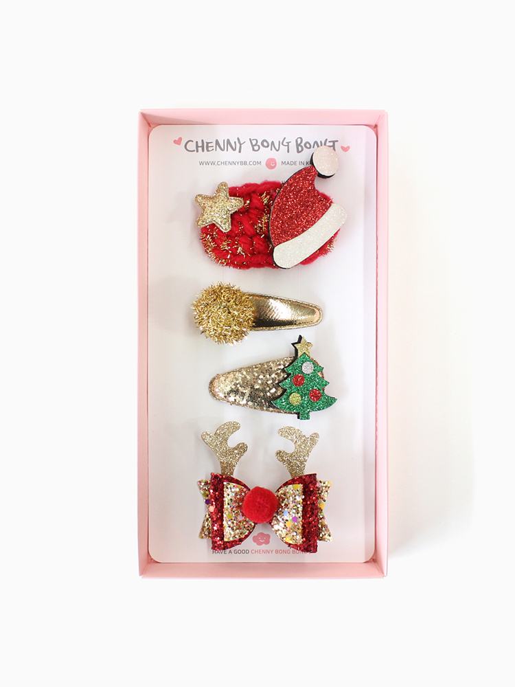 산타모자데이 헤어핀세트 유아헤어핀 크리스마스