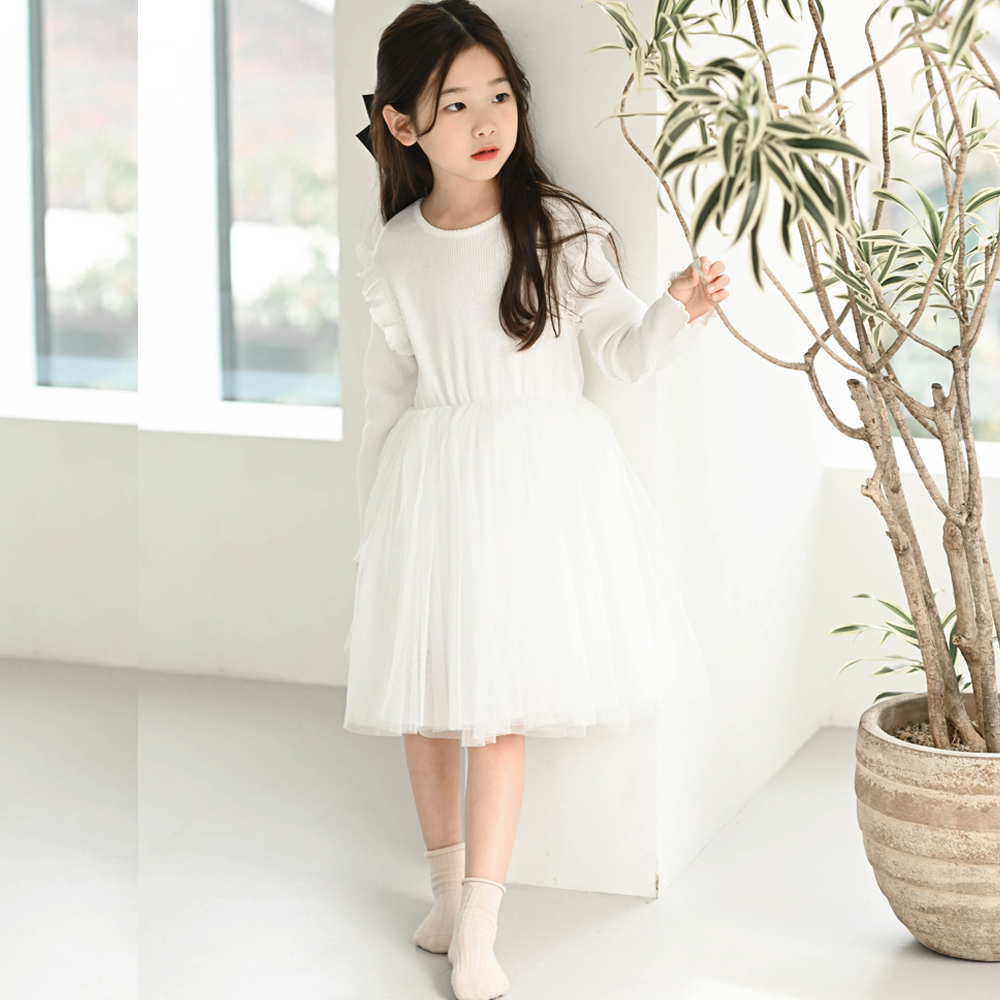 세라핌 골지 튜튜 샤 원피스 여아 아동 블랙 아이보리 발레 학예회 음악회 - 상세 이미지 2