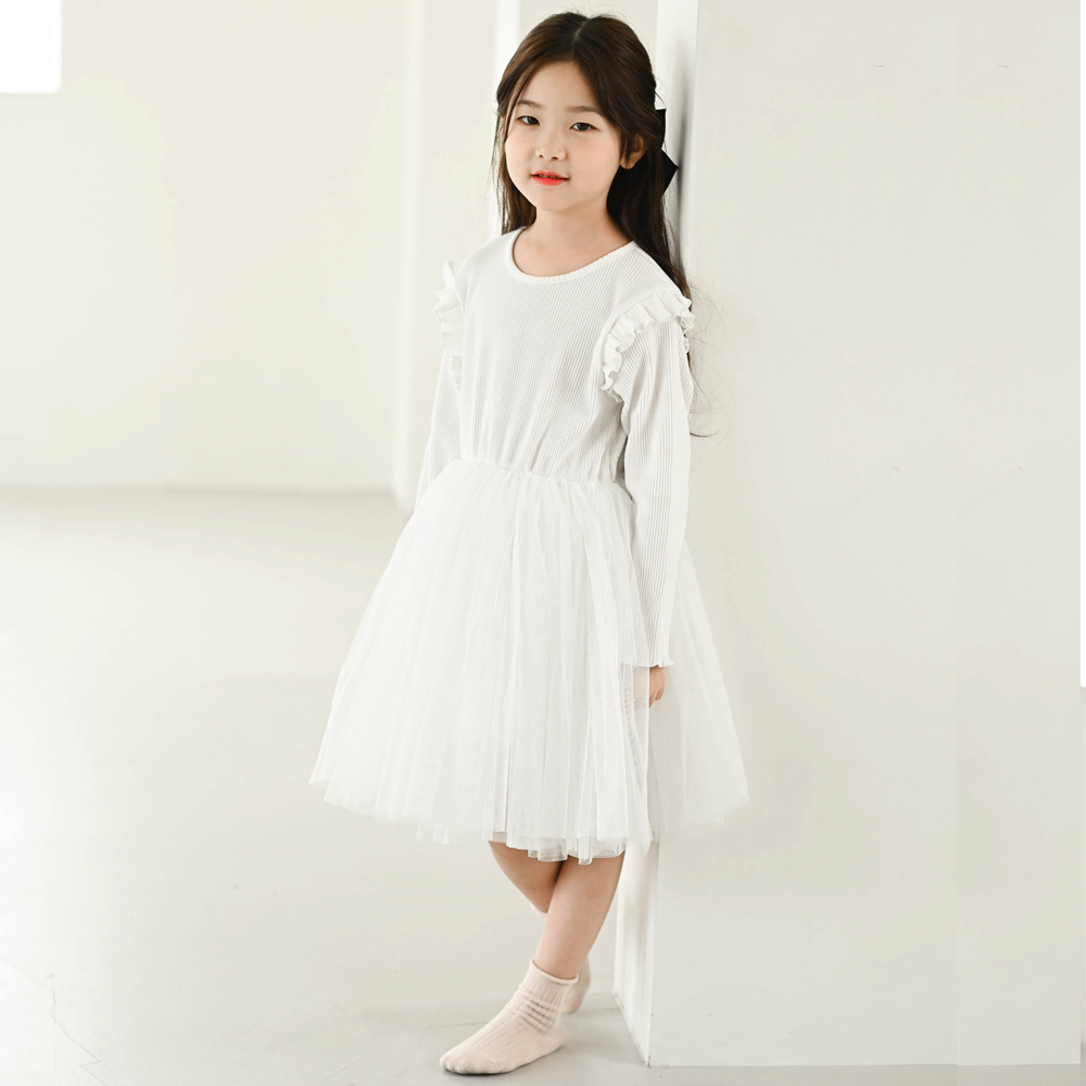 세라핌 골지 튜튜 샤 원피스 여아 아동 블랙 아이보리 발레 학예회 음악회 - 상세 이미지 3
