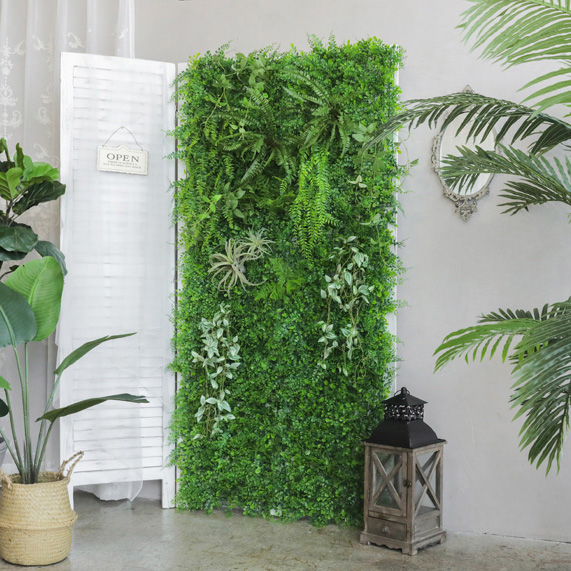 그린월 인테리어 조화 플랜트월 수직정원 인조 식물벽 벽면녹화 잔디벽 40x60cm 1개 이미지 3