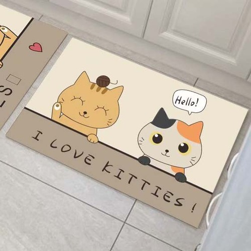 저렴한 PVC 고양이 캐릭터 발매트 현관 욕실 주방 베란다 화장실
