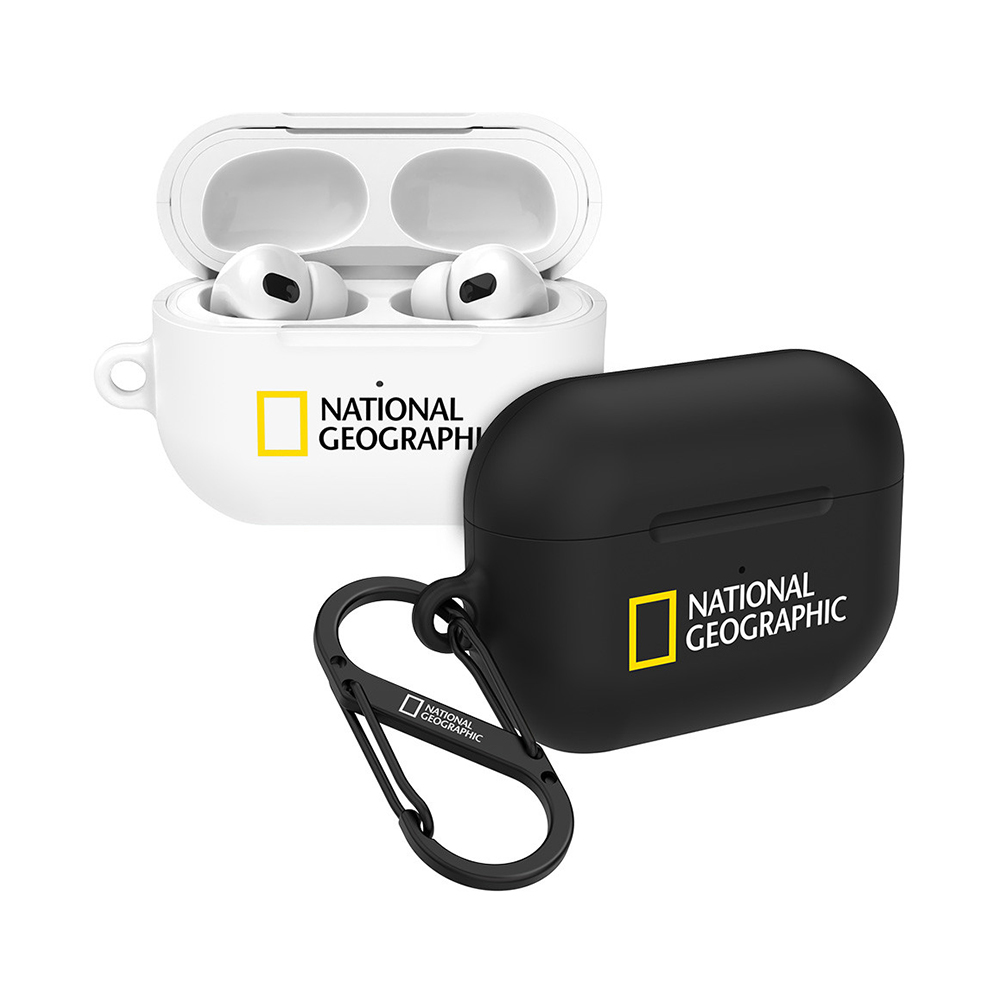 에어팟 프로2 내셔널지오그래픽 브랜드로고 하드 케이스 카라비너