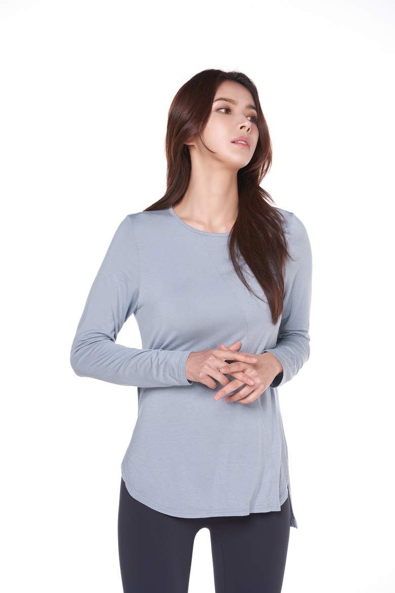 힙커버 티셔츠 필라테스 복장 커버업 상의 모달 긴팔 - 상세 이미지 2