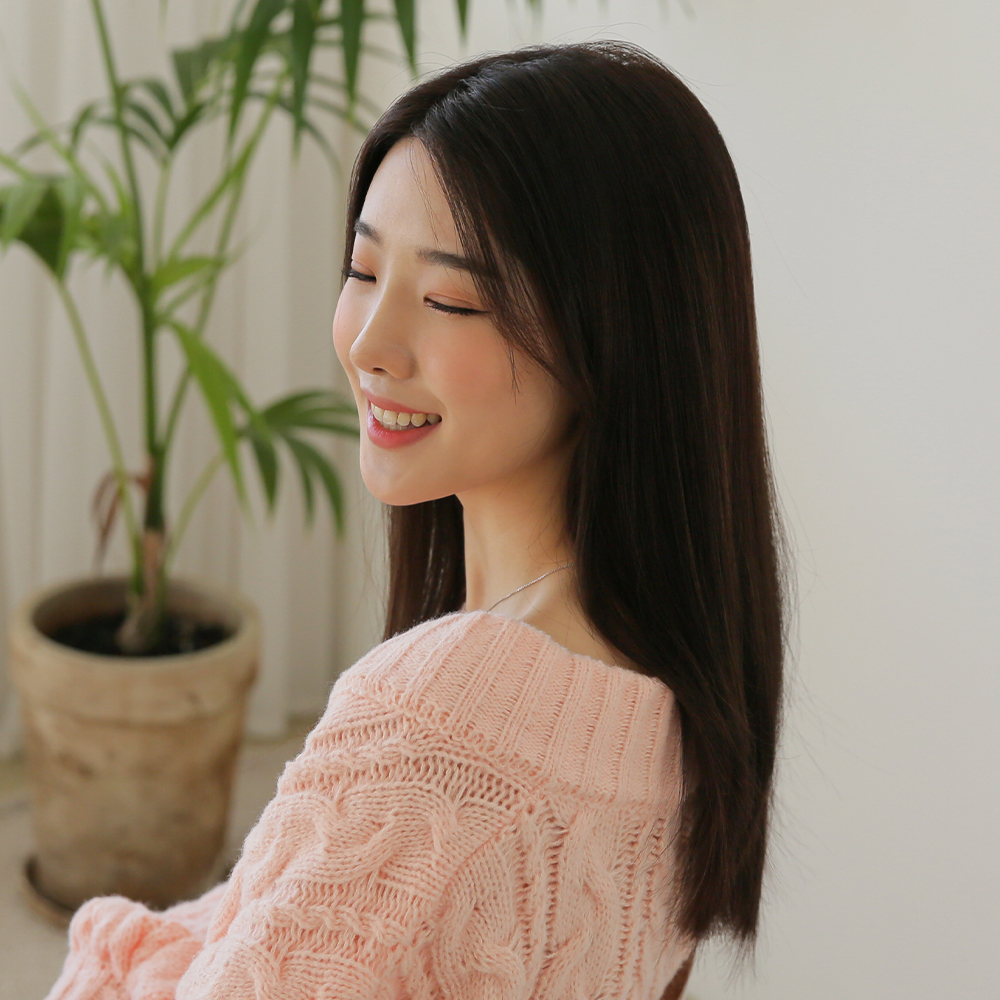 인모 헤어피스 붙임머리 부분 가발 숱 보충용 9피스 이미지 4