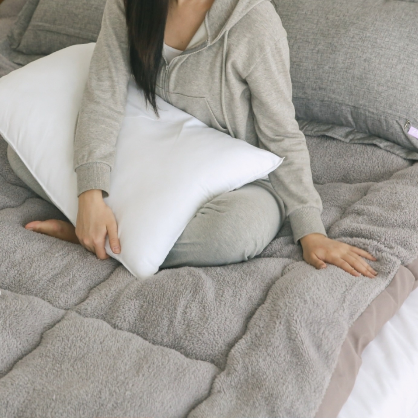 자가 발열 양면 토퍼 양모 양털 토퍼 침대 위 토퍼