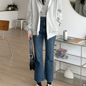 겨울 데일리 코튼 오버핏 여자 후드집업 레이어드 여성 기모 후드집업 착용 후기 | 사이즈/핏 총정리 - 상품 이미지 3
