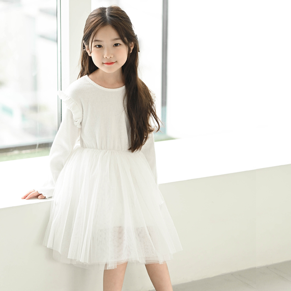 세라핌 골지 튜튜 샤 원피스 여아 아동 블랙 아이보리 발레 학예회 음악회