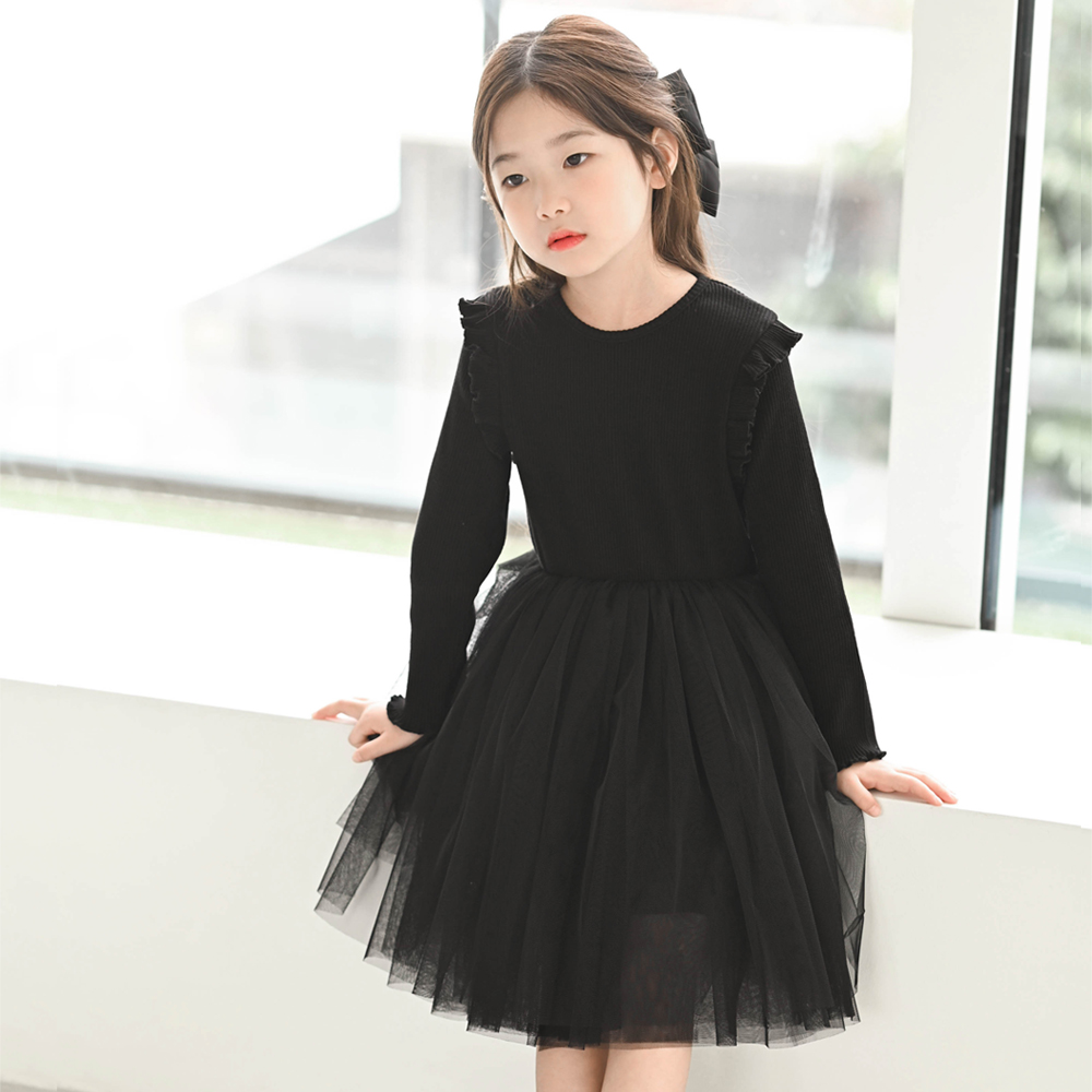 세라핌 골지 튜튜 샤 원피스 여아 아동 블랙 아이보리 발레 학예회 음악회 이미지 7