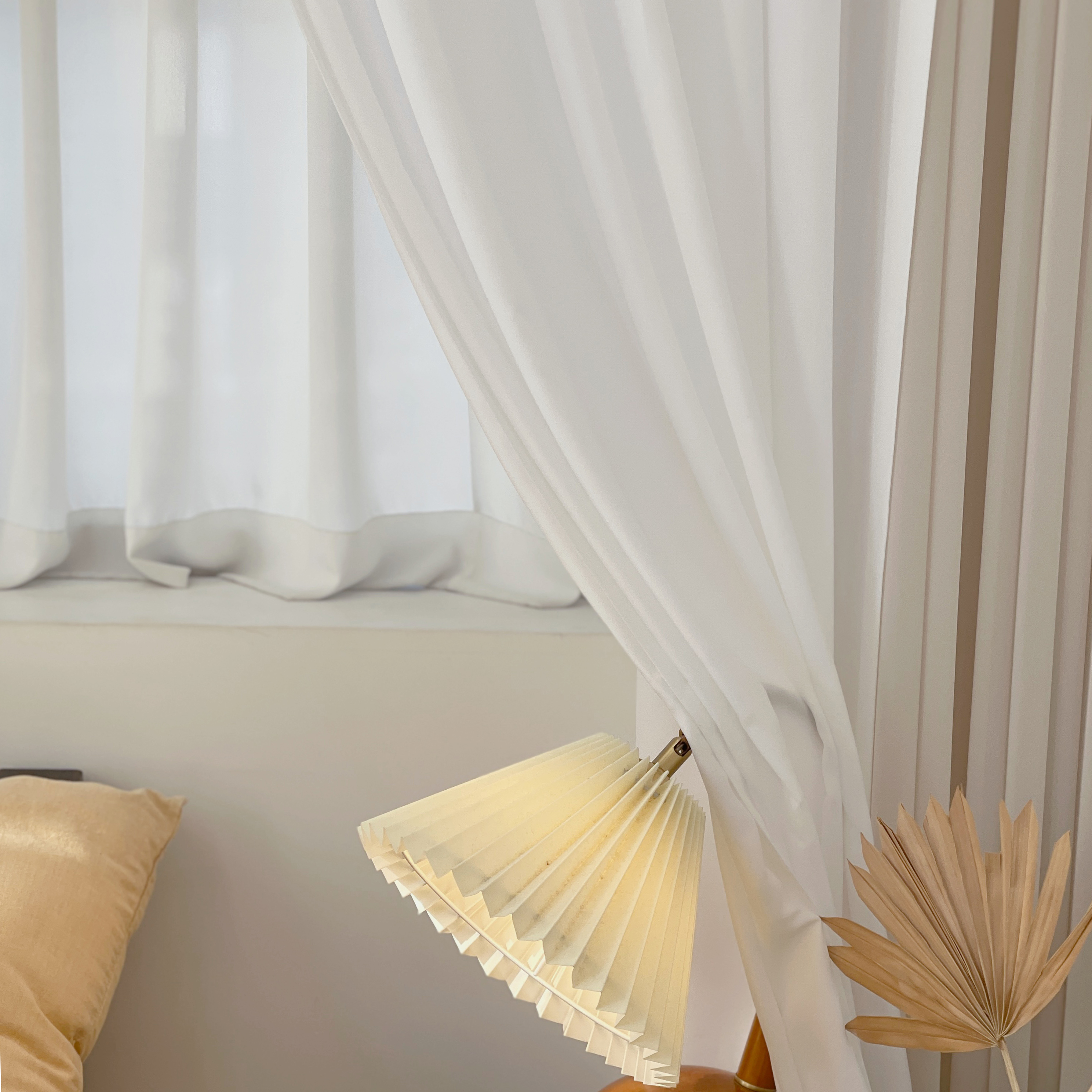 사라하우스 비침없는 도톰차르르 봉집형 화이트 창문 쉬폰커튼