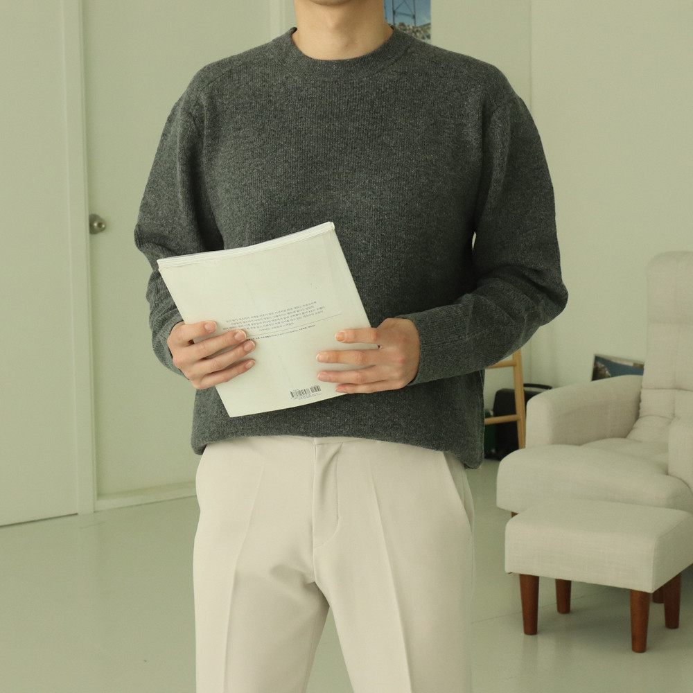 남자니트 두꺼운 하찌 오버핏 남자캐시미어니트 이미지 2