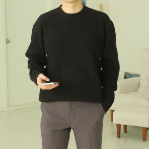 남자니트 두꺼운 하찌 오버핏 남자캐시미어니트 착용 후기 | 사이즈/핏 총정리 - 상품 이미지 3