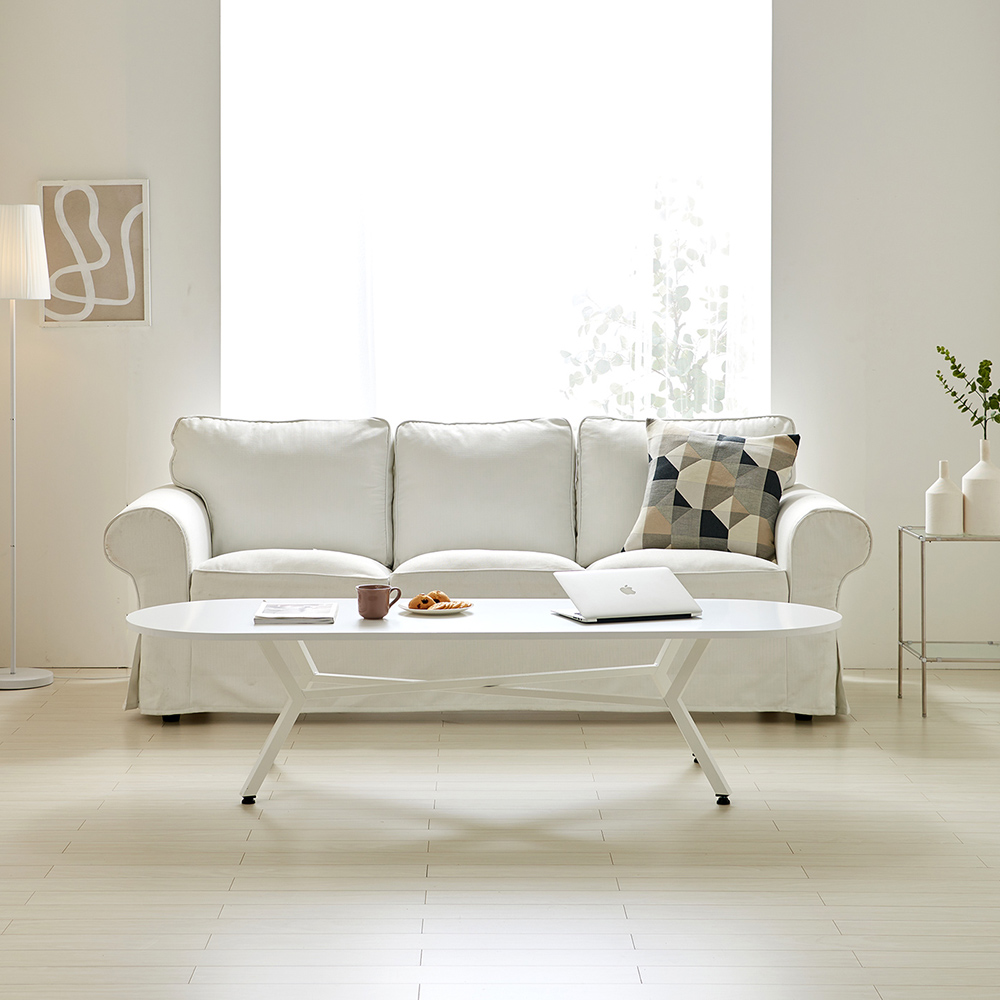 쇼파 거실테이블 철제 타원형 소파 테이블 1800